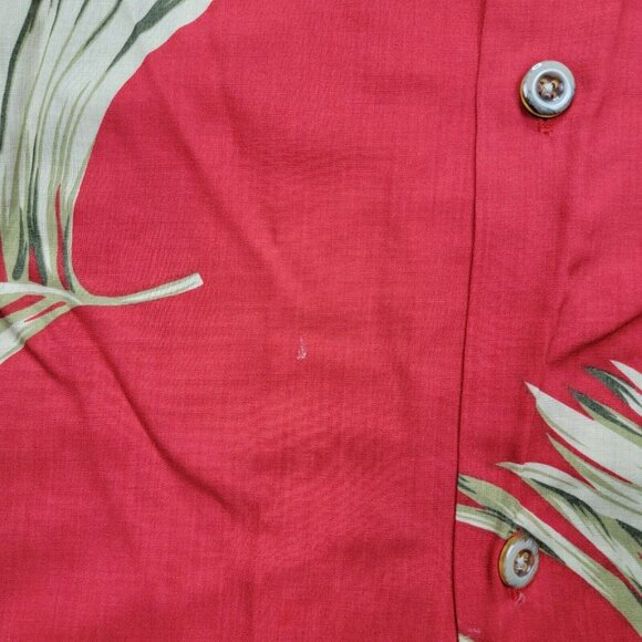 Bamboo Cay Hawaiian Shirt Mens Large Red Button Up Short‎ Sleeve Beach Tropical - Picture 4 of 8